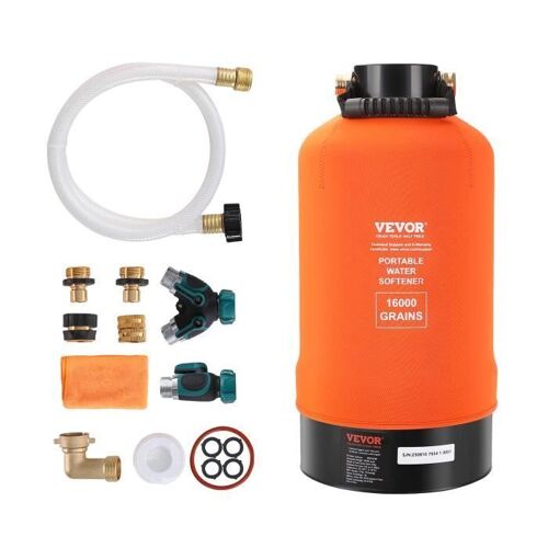 Adoucisseur d'Eau - VEVOR - 245×245×490 mm,avec Raccords 19 mm et Long Tuyau 106,7 cm sans Électricité