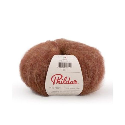Pelote De Laine Et Mohair À Tricoter Phil Felin - 25gr - Phildar Fauve Orange