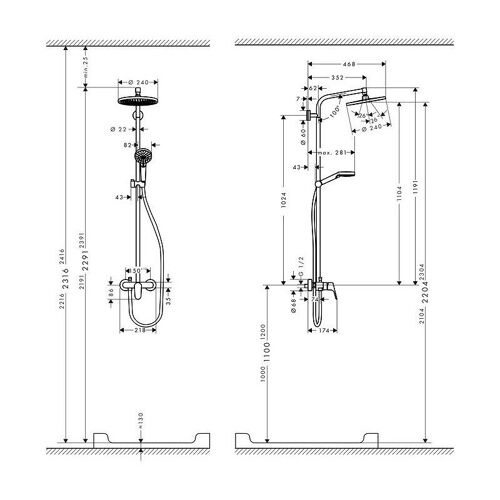 Hansgrohe Colonne De Douche Showerpipe Crometta S 240 Mitigeur Mecanique Chrome 27269000
