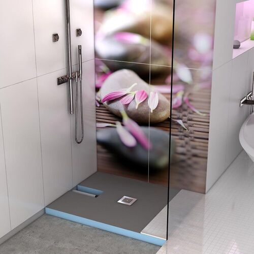 Receveur a carreler 160 x 100 cm Wedi Fundo Plano - écoulement excentré - sortie sur le petit coté