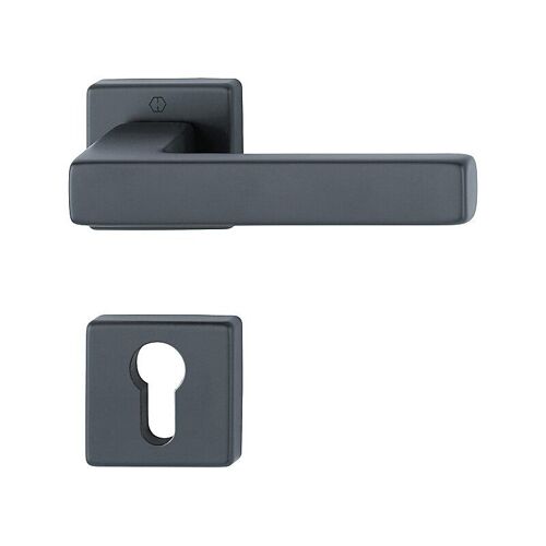 Poignées sur rosaces carrées clé I - alu noir mat - Toulon HOPPE