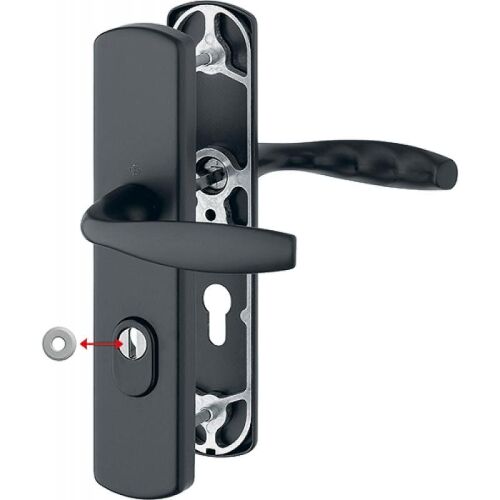 Poignées sur plaques renforcées clé I - 37 à 52 mm - noir - New-York HOPPE