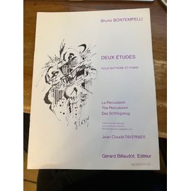 Bontempelli Deux Études Pour Batterie Et Piano Billaudot