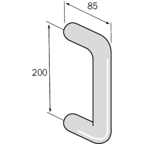 Poignée droite porte battante - filetée percée - nylon blanc - STG 83 NORMBAU