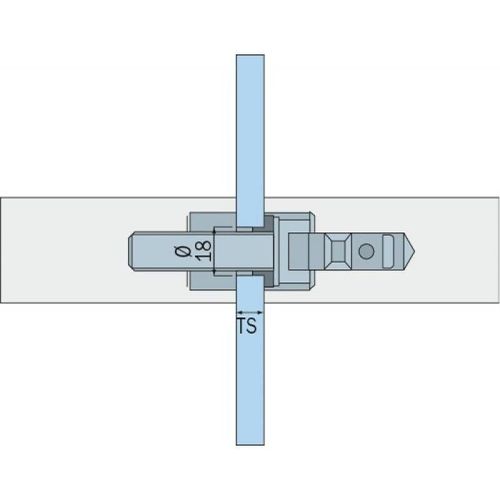 Fixation pour poignée porte battante STG - montage double - 38 à 48 mm NORMBAU