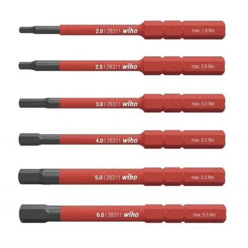 Boite de 6 embouts slim six pans - isolés 1000 volts WIHA
