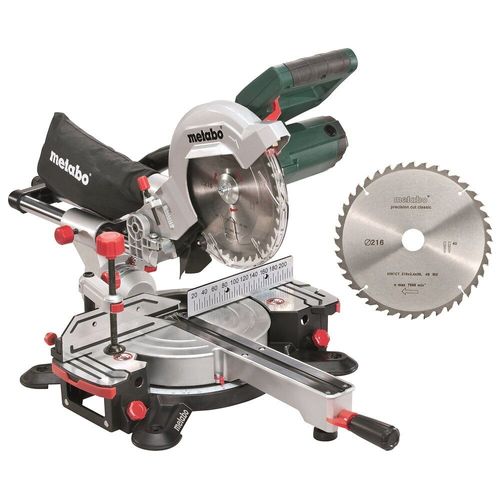 Scie à onglets radiale Metabo KGS 216 M + 2ème lame 1500 W