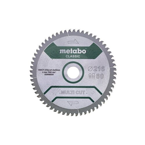 Lame de scie circulaire 216x30, 60 FZ/TZ 5° neg Metabo - 628066000