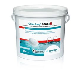 bayrol - chlore lent 5 fonctions galet 5kg chlorilong power 5