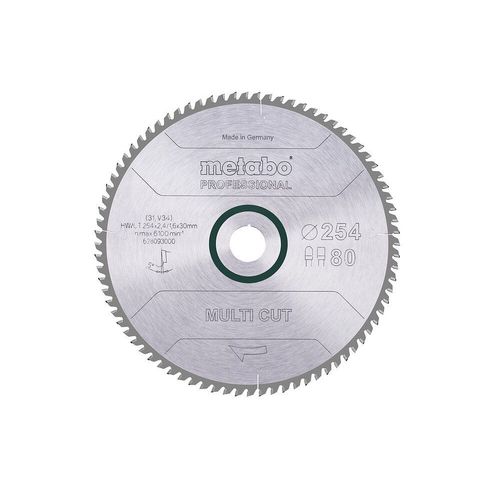 Metabo Lame de scie circulaire HW/CT 254x30, 80 FZ/TZ, 5°