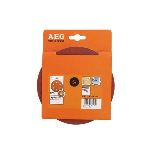 Kit 5 disques abrasifs AEG grain 40 150mm 4932430454