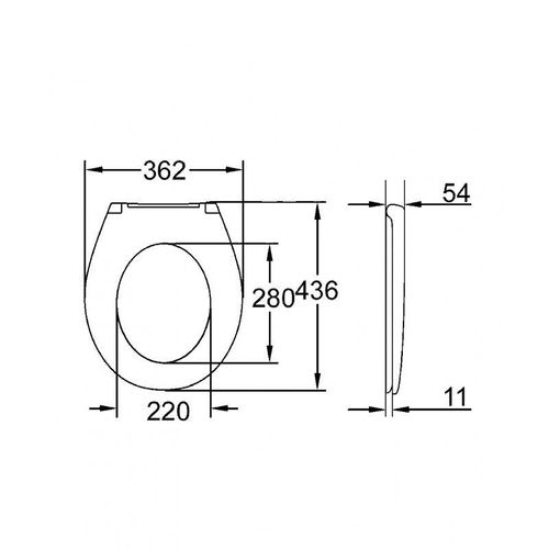 Abattant WC BAU KERAMIK avec couvercle blanc alpin GROHE