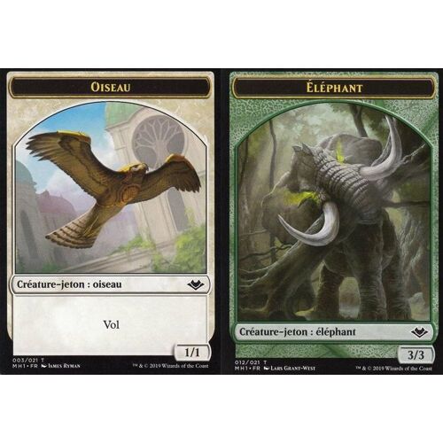 Token - Oiseau / Eléphant - Mtg - Horizons Du Modern Vf - Recto/Verso 3/12