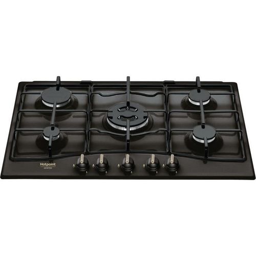 Cuisinière à gaz Hotpoint PCN 750 T (AN) R -HA, Émaillé anthracite, 5 brûleurs, porte froide