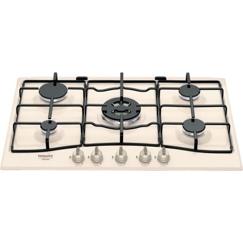 Cuisinière à gaz Hotpoint PCN 750 T (OW) R -HA, Émaillé, Ivoire, acier émaillé, Rond