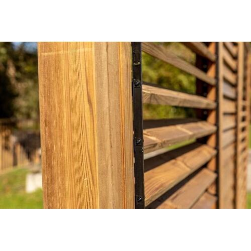 Panneau Brise Vue En Bois Traité - Ventelles Mobiles - Dimensions 100 X H 200 Cm