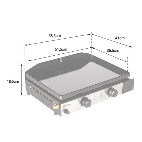 SOMAGIC - Plancha au gaz SOLIA 200 2 brûleurs 4,25kW