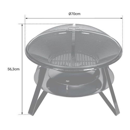 Somagic - Brasero En Acier 70cm