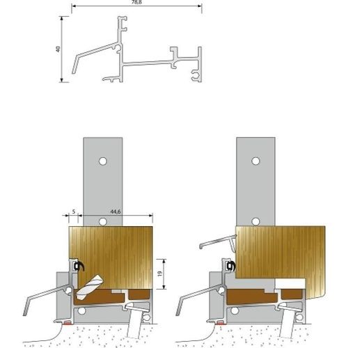 Seuil en aluminium AXL pour porte-fenêtre bois BILCOCQ