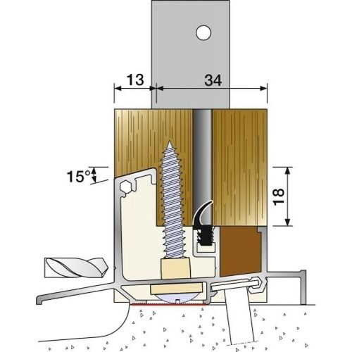 Seuil en aluminium ISOL 47T pour porte-fenêtre bois BILCOCQ