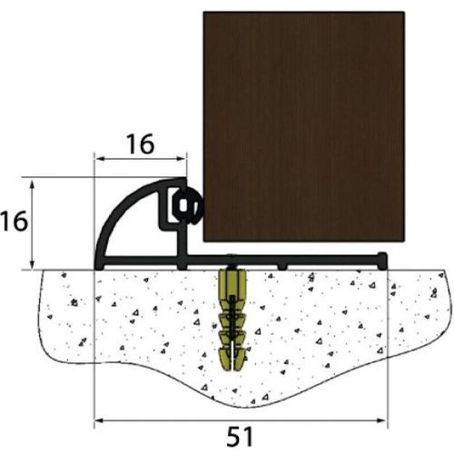 Seuil aluminium pour porte d'entrée + joint prémonté - 4 m BILCOCQ
