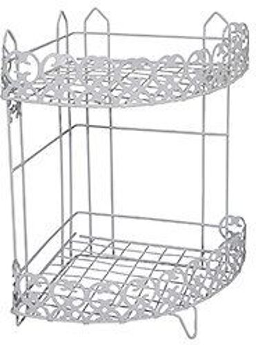 Etagère d'angle de douche 2 niveaux à fixer AGADIR Blanc - MSV