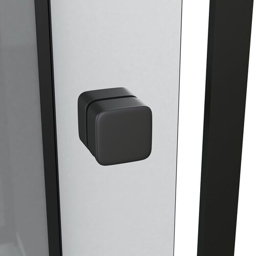 Cabine de douche Hydromassante 90x90x215 cm - Fonds Gris et Profilés Noir Mat - GREY STYLE