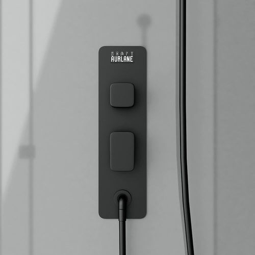 Cabine de douche 110x80x215 cm - Fonds Gris Profilés Noir Mat - FOGGY