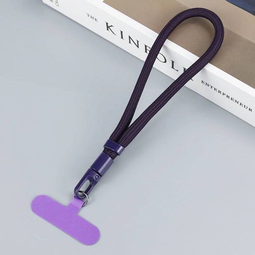 Lanière De Téléphone Portable Universelle Réglable, Dragonne Courte Avec Conception Anti-Chute Autobloquante, Sangle De Téléphone En Polyester Durablepurpleautre