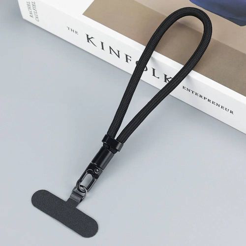 Lanière De Téléphone Portable Universelle Réglable, Dragonne Courte Avec Conception Anti-Chute Autobloquante, Sangle De Téléphone En Polyester Durableblackautre