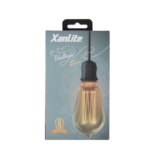 Ampoule Led Xanlite Hologramme Ambrée Edison E27 4w Blanc Chaud