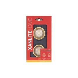 Spot 2 T?Tes Gu10 50w 2700k Carr? Orientable Noir Et Or Ip20