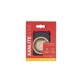 Spot Encastrable Gu10 50w 2700k Rond Orientable Noir Et Or Ip20