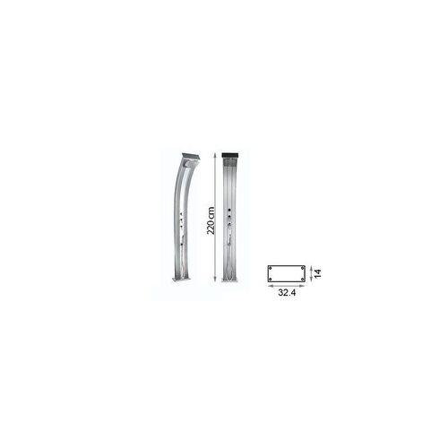 Douche Hybride Dada Curve 40L - 228 cm - Socle : 32.4x14cm - Anthracite / Alu brossé