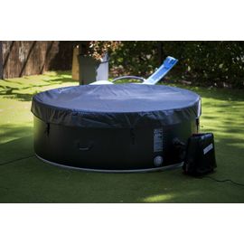 SUNSPA - Spa gonflable rond Dropstitch 6 personnes - Pret en 5 minutes - Couverture et filtre inclus