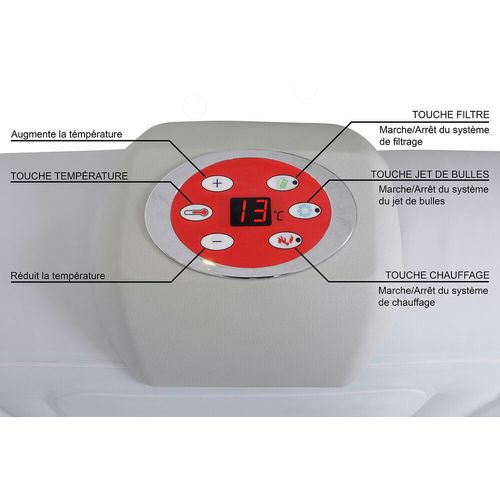 Spa gonflable 4 personnes rond Ospazia - Jusquà 40°C - Prêt en 5 minutes - Couverture et filtre inclus