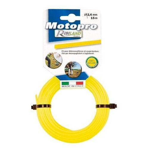 Fil rond diam.2,4 mm x 15m jaune "MOTOPRO