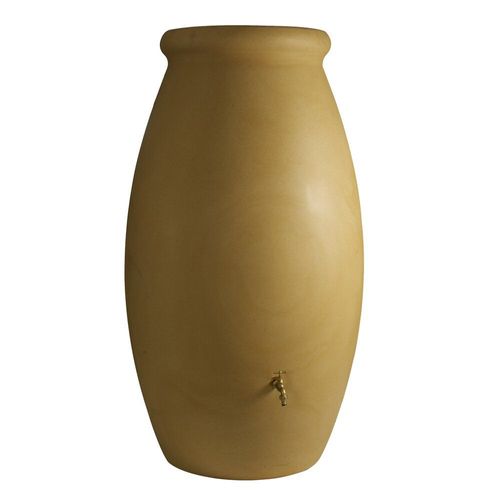 Récupérateur d'eau de pluie Jarre 500 L + Kit raccord chéneau - Beige - BelliJardin