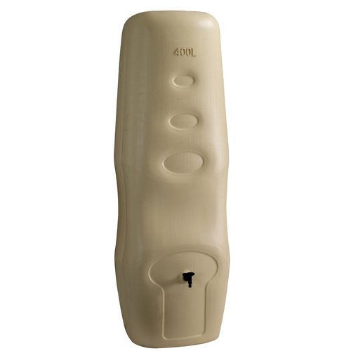 Récupérateur d'eau de pluie Profil 400 L + Kit raccord chéneau - Beige - BelliJardin