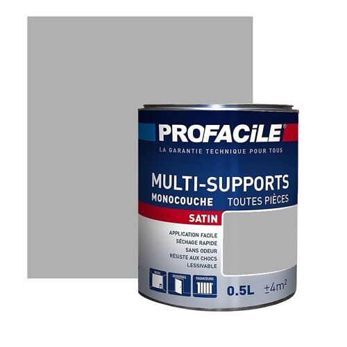 Peinture intérieure multi-supports, PROFACILE 0.5 litre Gris Beton