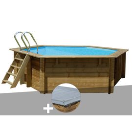 Kit piscine bois Gré Vanille Ø 4,00 x 1,19 m + Bâche hiver