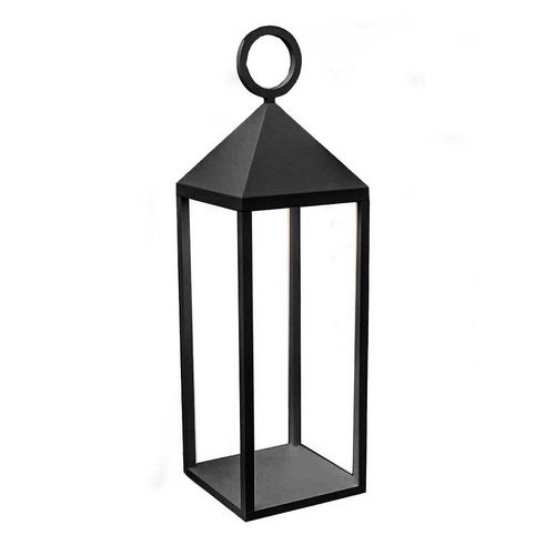 Lanterne Design Sans Fil Led Nuna Black Noir Aluminium H47cm