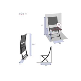 Lot De 4 Chaises De Jardin Pliante Métal Modula Olive/Graphite - Hespéride