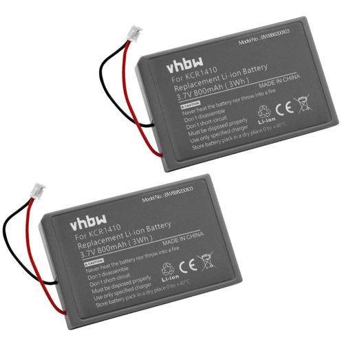 Batterie Vhbw 2x Compatible Avec Sony Ps4 Dualshock Controller V2 Controller (800 Mah, 3.7 V, Li-Ion) Blanc