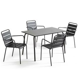 Table De Jardin En Acier Gris
