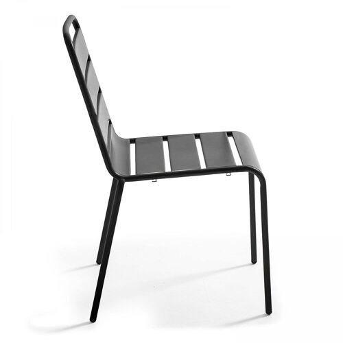 Table De Jardin Et 6 Chaises En Métal Anthracite