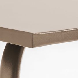 Table Carée Bistro En Acier Taupe