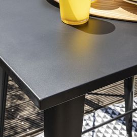 Table Haute En Acier Noir