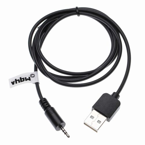 Vhbw Câble De Charge Usb Compatible Avec Les Casques Jbl Synchros S500, S400, S700, S400bt - Câble Usb Vers Jack 2,5 Mm, 100 Cm Noir
