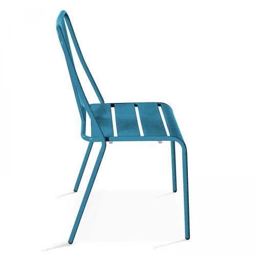 Chaise De Jardin En Métal Bleu Pacific
